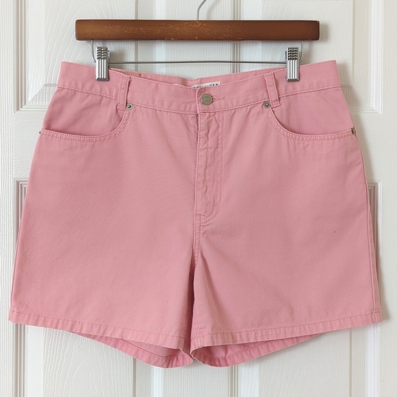 Tommy Hilfiger Y2K Vintage Classic Twill Cotton High Waisted Shorts Pink 12 - Picture 1 of 15